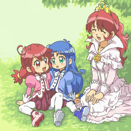 conjoined, elsa_(fushigiboshi_no_futago_hime), fine, fushigiboshi_no_futago_hime, kasuga39, lowres, oekaki, pantyhose