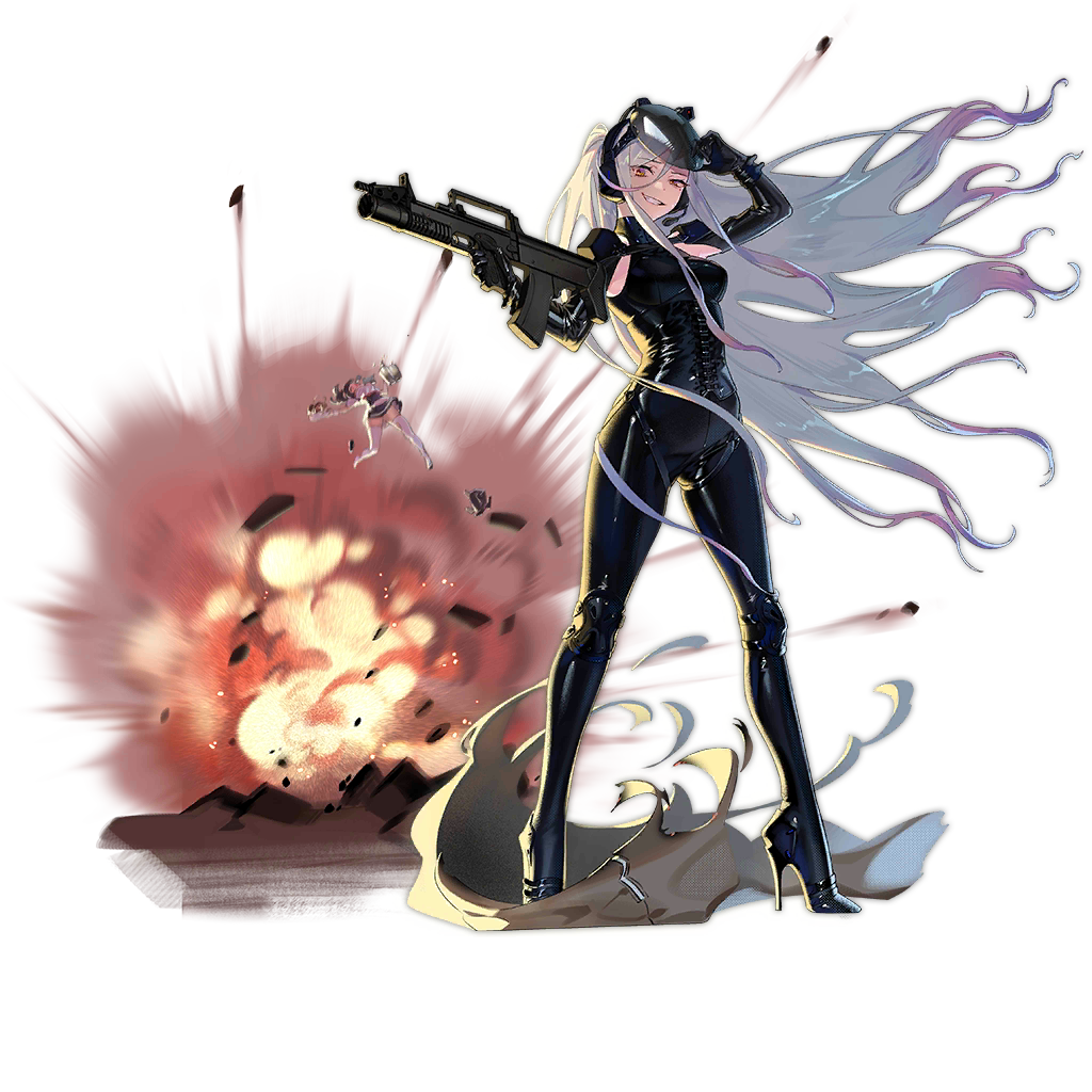 2girls, a-91_(girls_frontine), alternate_costume, arm_up, armpit_cutout, armpits, assault_rifle, bangs