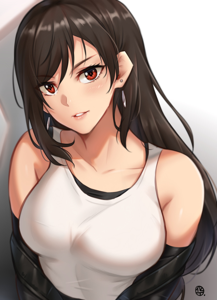 1girl, absurdres, bangs, bare_shoulders, black_gloves, black_hair, blush, breasts