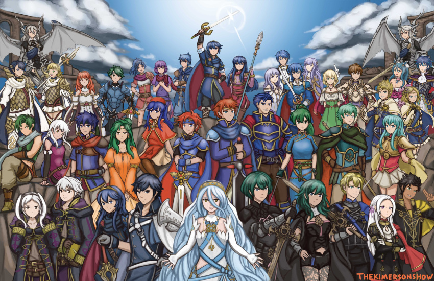 00s, 10s, 6+boys, 6+girls, 90s, absurdres, alfonse_(fire_emblem), alm_(fire_emblem)