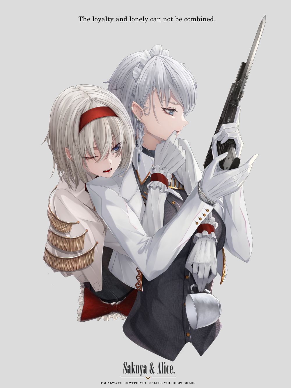 2girls, alice_margatroid, amekudaki, bangs, black_shirt, black_vest, blonde_hair, blue_eyes