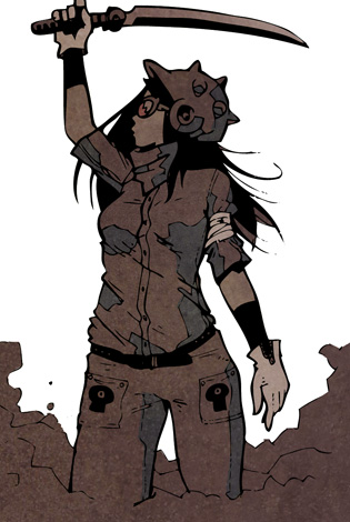 helmet, k2r, katana, kita_koutarou, long_hair, lowres, original, sunglasses, sword, weapon