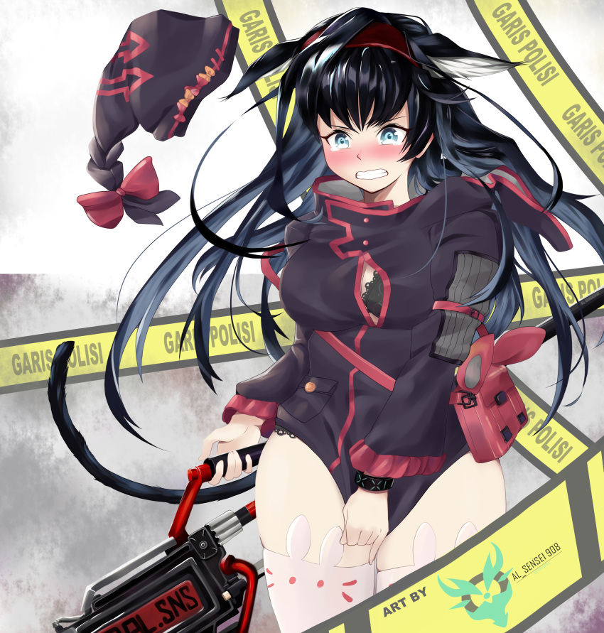 1girl, absurdres, al_sensei908, animal_ears, arknights, artist_name, bangs, black_bra