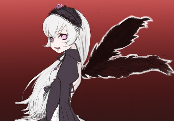 mksm, pale_skin, pink_hair, rozen_maiden, suigintou, white_hair, wings
