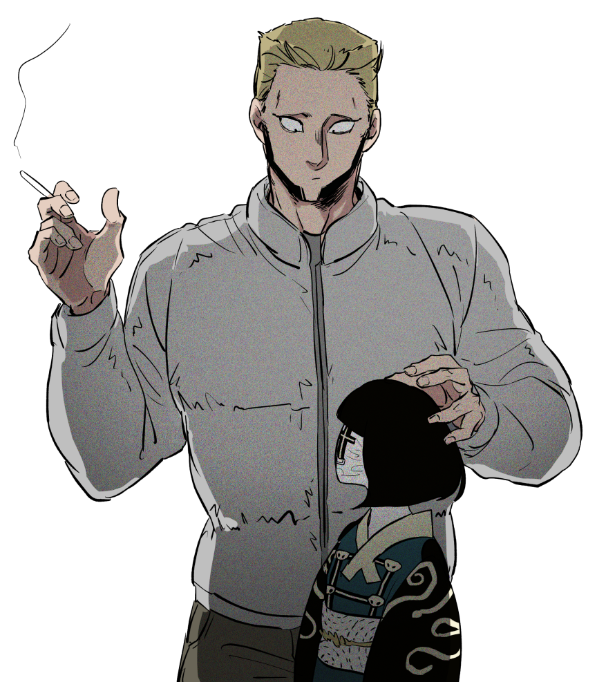 0waaa, black_hair, furykov_(hunter_x_hunter), hunter_x_hunter, mask, short_hair, silent_majority_(hunter_x_hunter), smoking