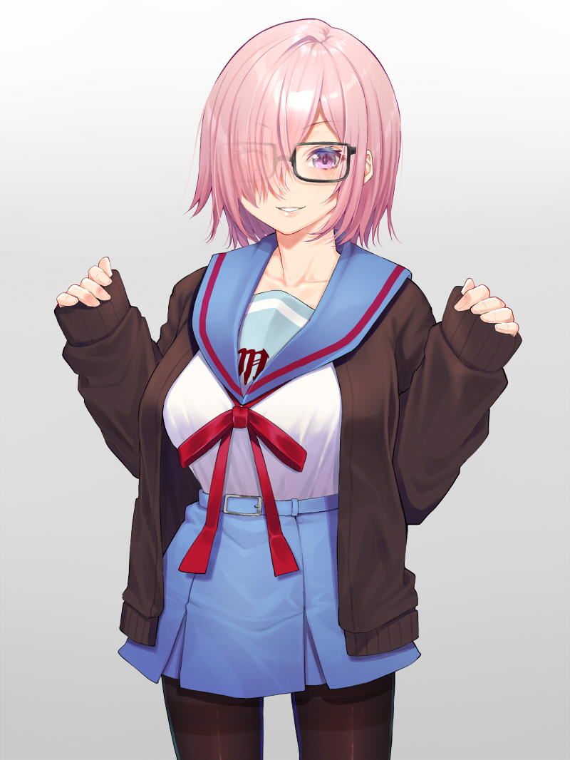 1girl, alternate_costume, bangs, belt, black_legwear, blue_belt, blue_skirt, blush