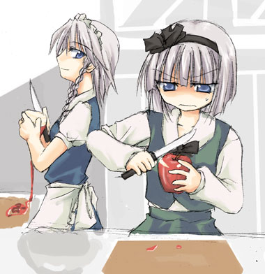 apple, apple_peel, apples, blue_eyes, braid, food, fruit, hairband