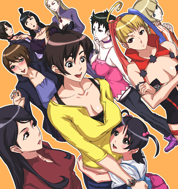 amaha_rihoko, aoi_(witchblade), asagi, breasts, cleavage, everyone, maria_(witchblade), nishida_rie