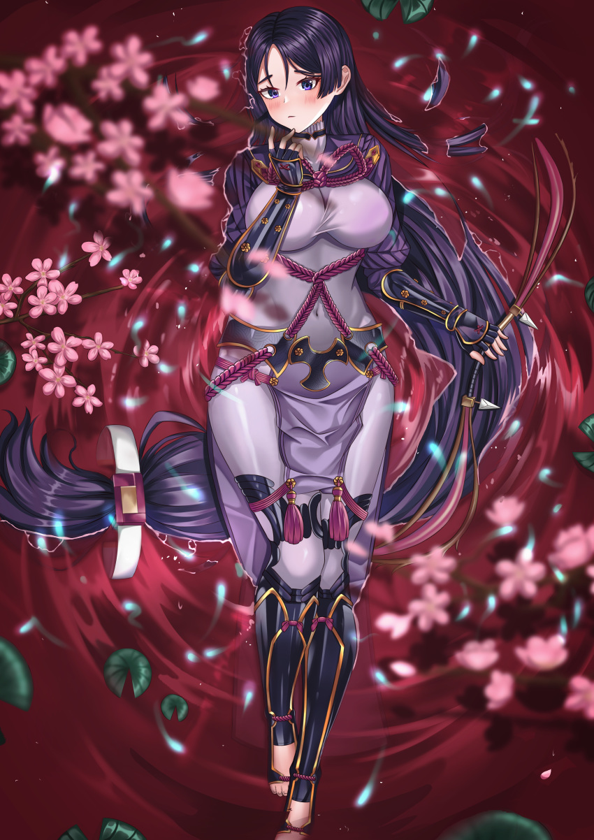 $hu, 1girl, absurdres, bangs, black_gloves, bodysuit, bow_(weapon), breasts