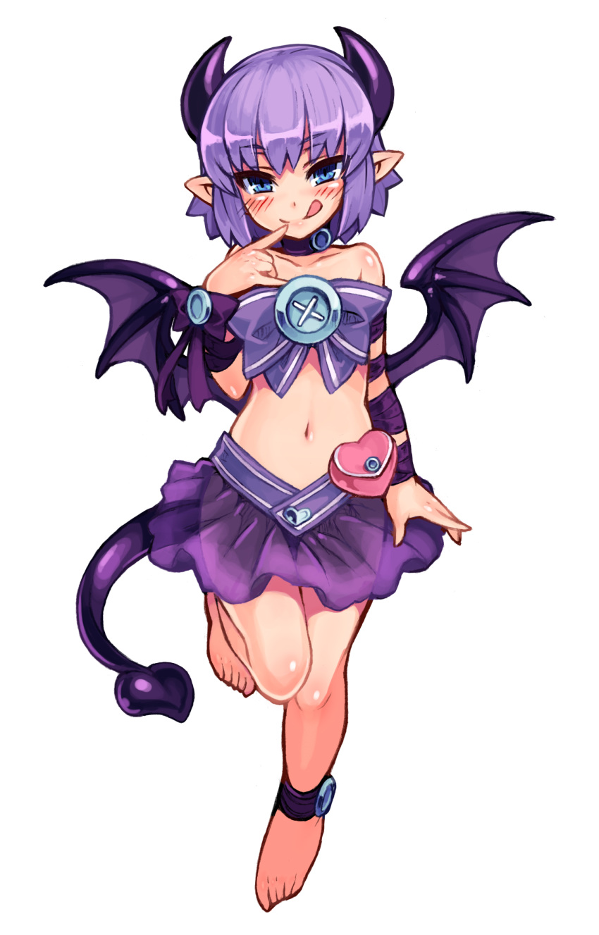 1girl, :q, \n/, ankleband, arm_at_side, blue_eyes, blush, bow