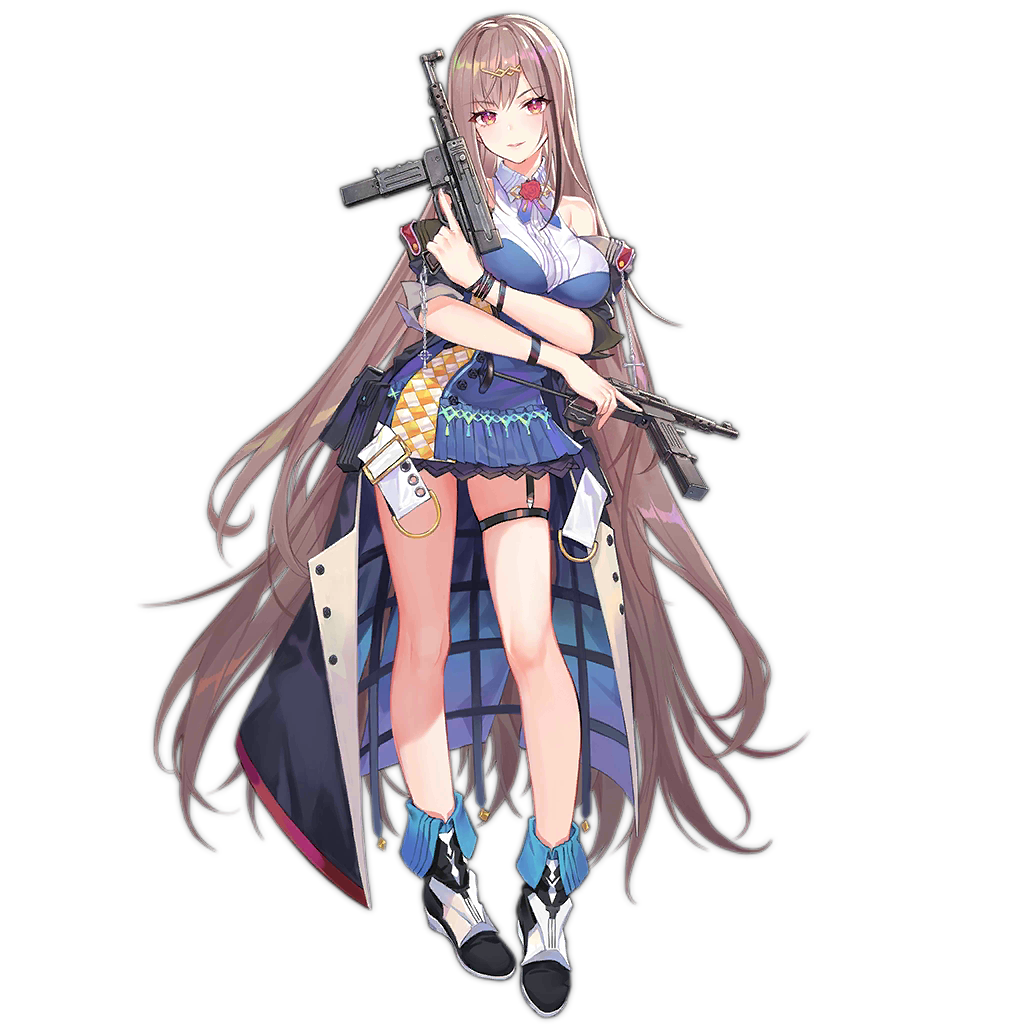 1girl, arm_across_waist, arm_under_breasts, bangs, black_hair, blue_dress, blue_neckwear, blush