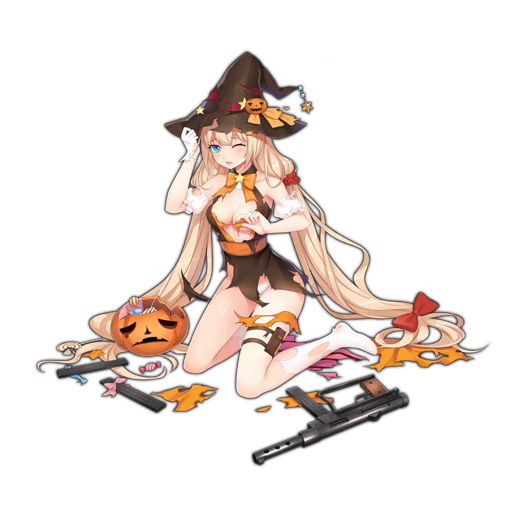 1girl, alternate_costume, blonde_hair, blue_eyes, bow, bowtie, breasts, candy