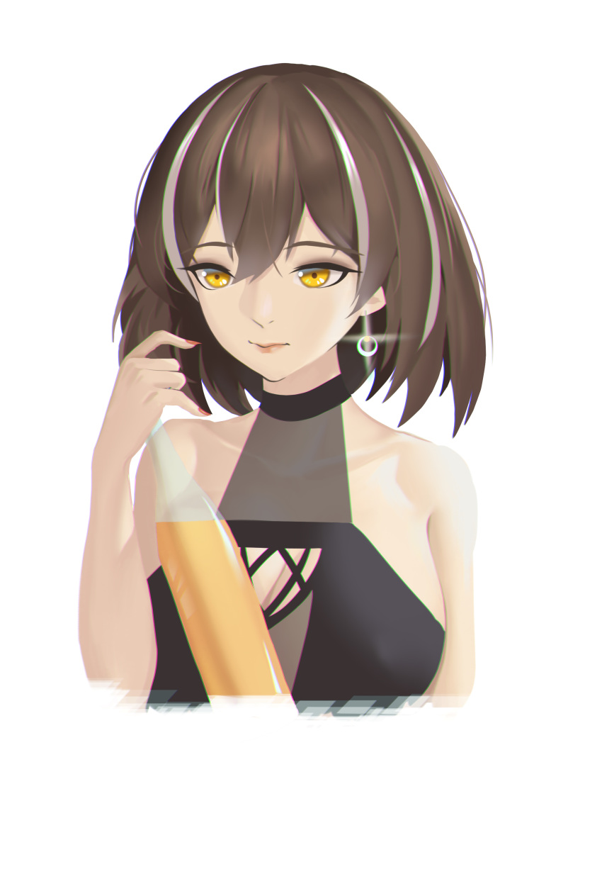 1girl, absurdres, alternate_costume, arknights, bangs, bare_arms, bare_shoulders, black_hair