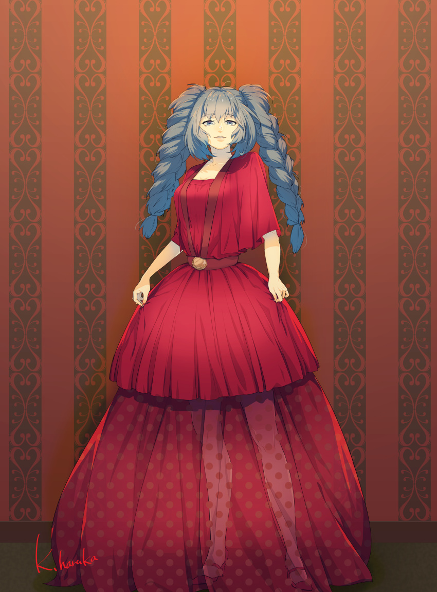1girl, absurdres, artist_name, bangs, blue_eyes, blue_hair, braid, breasts