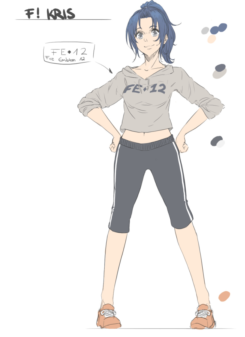 1girl, adapted_costume, alternate_costume, black_eyes, blue_hair, cowboy_shot, cute, female_my_unit_(fire_emblem:_shin_monshou_no_nazo)