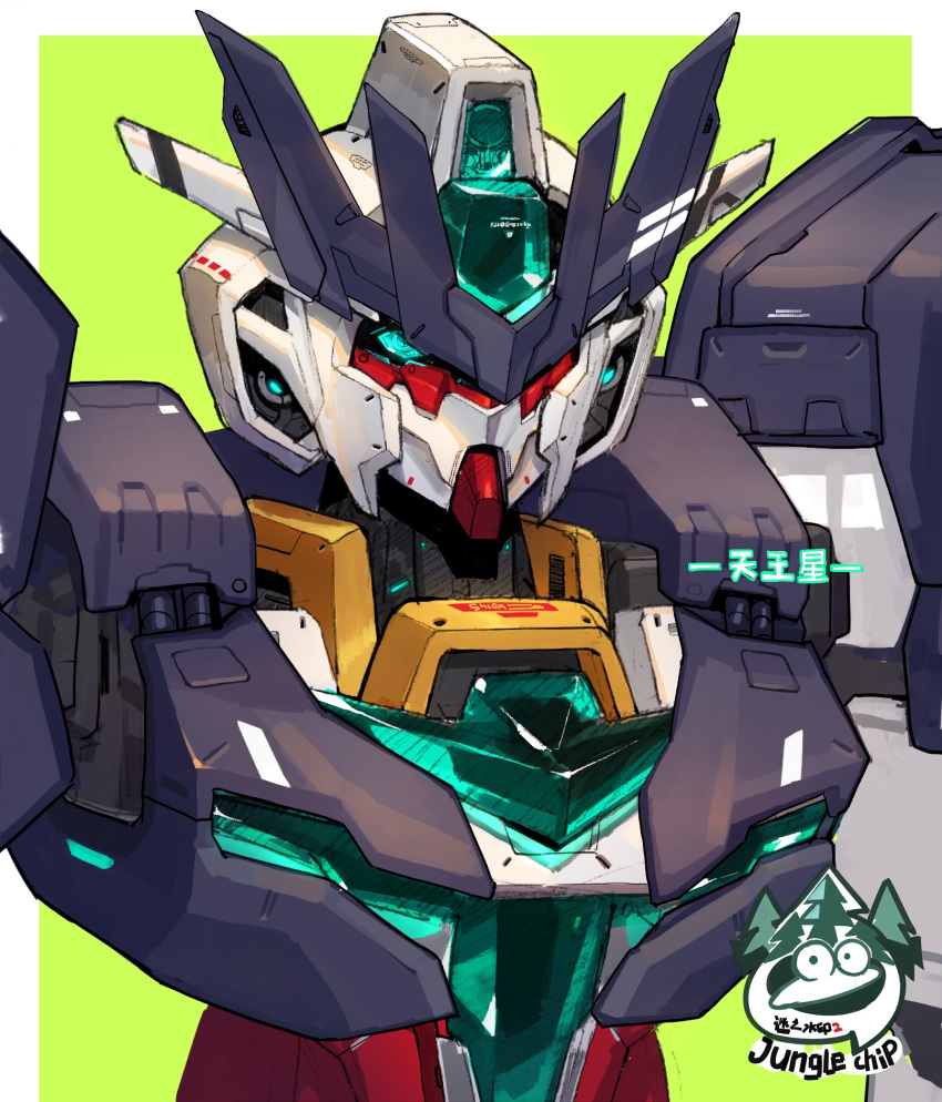 aqua_eyes, close-up, glowing, glowing_eyes, gundam, gundam_build_divers, gundam_build_divers_re:rise, gunpla