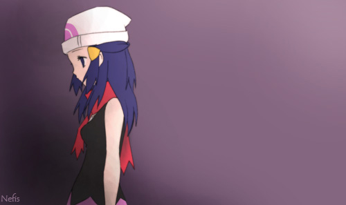 artist_name, beanie, blue_eyes, blue_hair, gradient, gradient_background, hat, hikari_(pokemon)