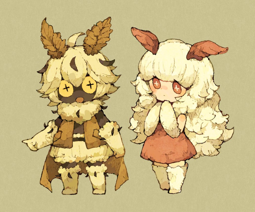 +_+, 1boy, 1girl, :<, :d, ahoge, antennae, bangs