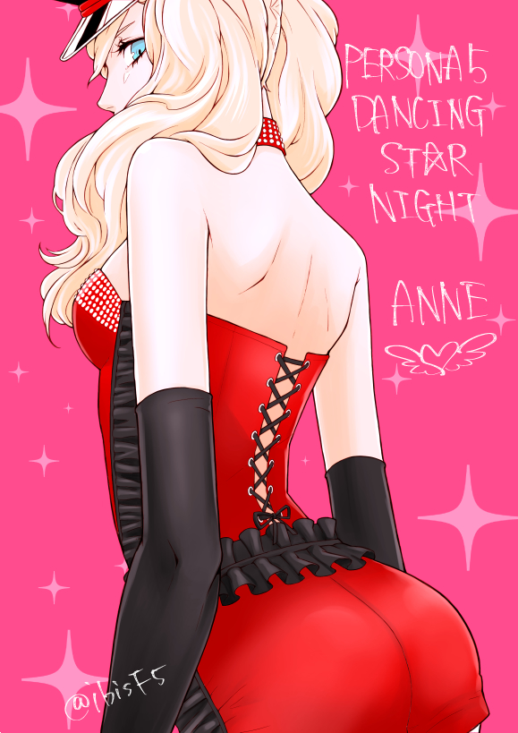 1girl, black_sleeves, blonde_hair, blue_eyes, character_name, copyright_name, detached_sleeves, dress