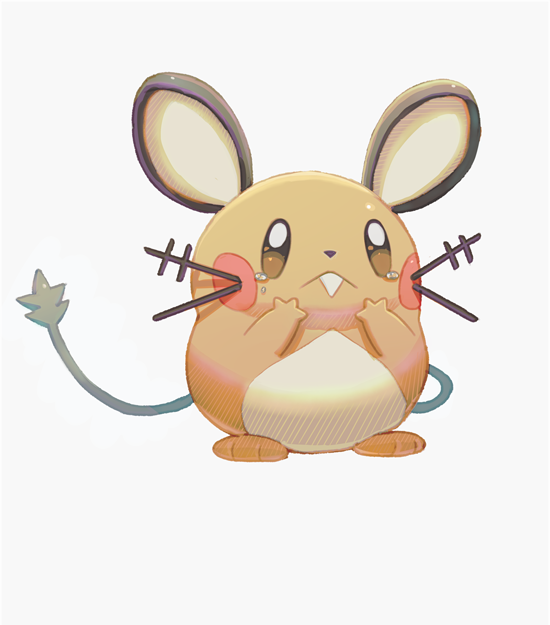 ak1, closed_mouth, commentary, dedenne, fang, full_body, gen_6_pokemon, hands_up