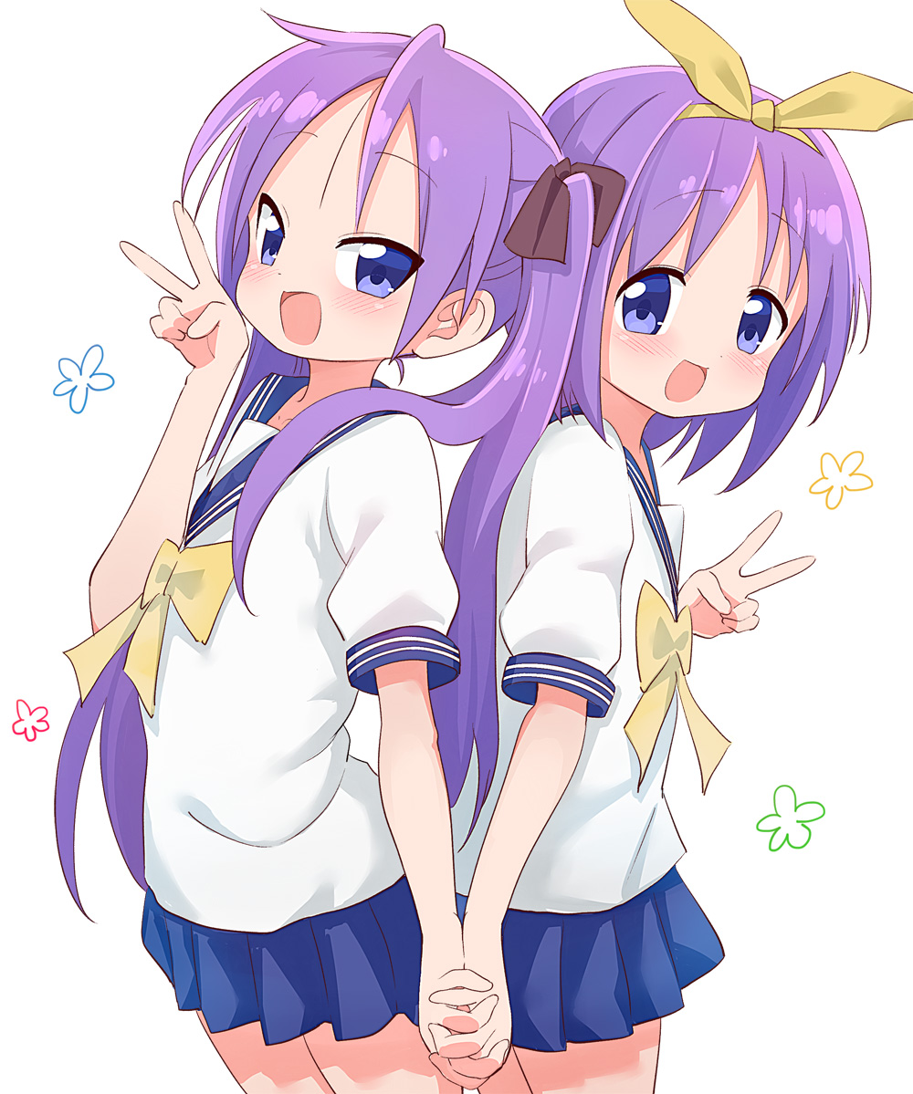 bangs, blue_eyes, blue_sailor_collar, blue_skirt, blush, bow, brown_bow, commentary_request