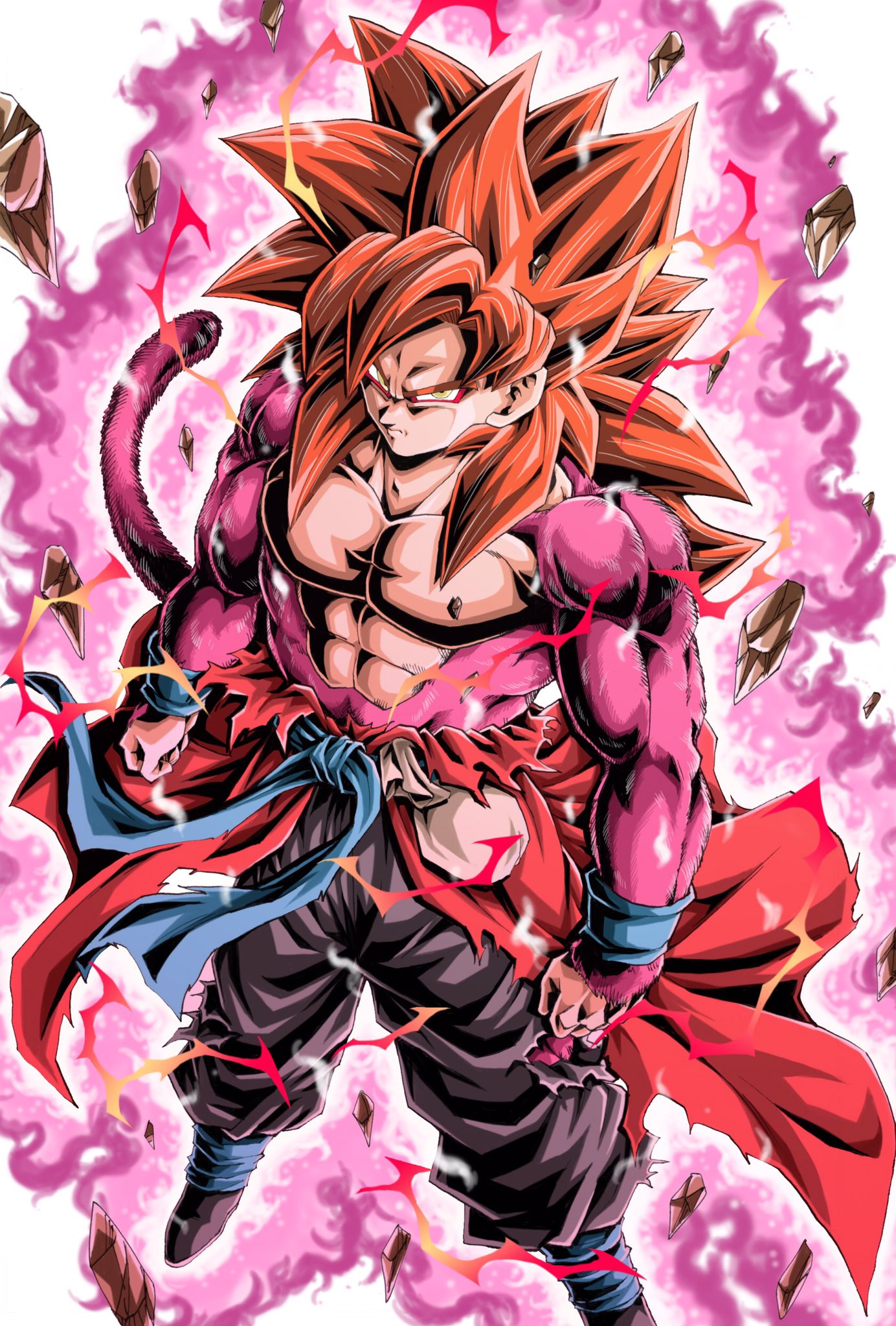 1boy, aura, big_hair, bracelet, chest, closed_mouth, commentary_request, dragon_ball