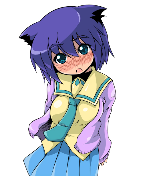 blush, cardigan, fox_ears, necktie, pani_poni_dash, pani_poni_dash!, school_uniform, serafuku