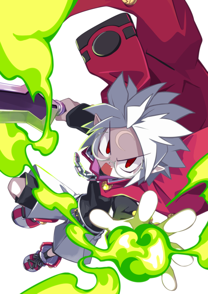 1boy, ahoge, disgaea, glasses, jacket, jacket_on_shoulders, makai_senki_disgaea_3, male_focus