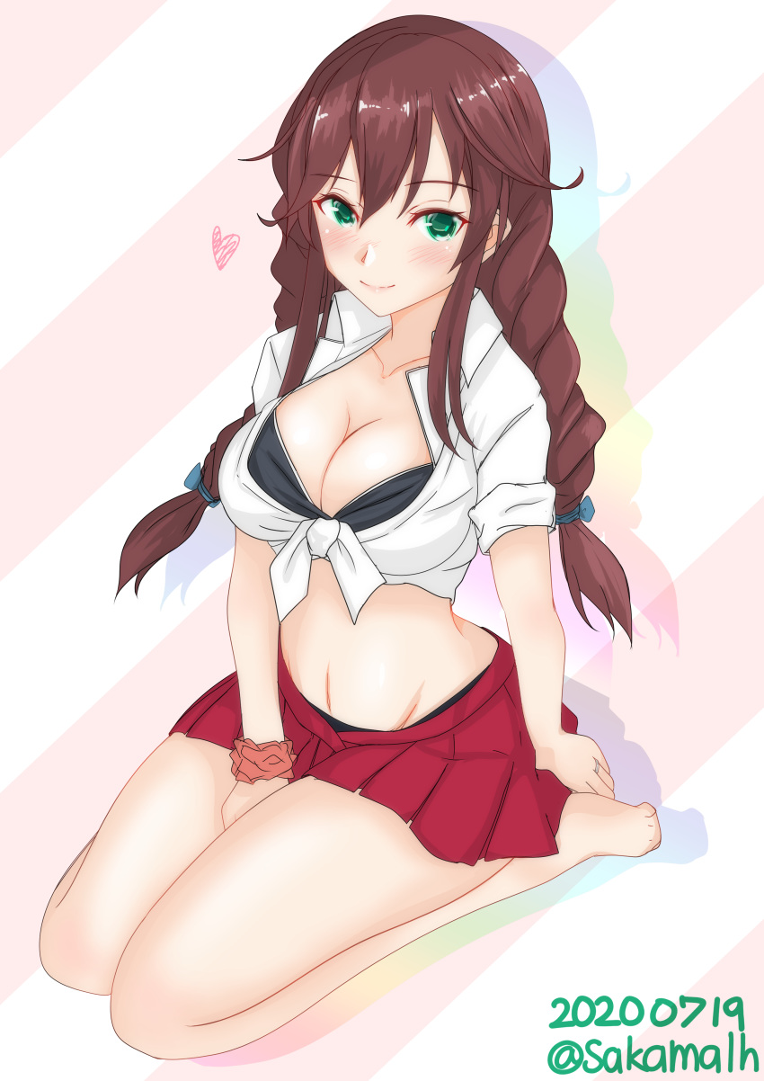 1girl, absurdres, bangs, bikini, bikini_under_clothes, black_bikini, braid, brown_hair