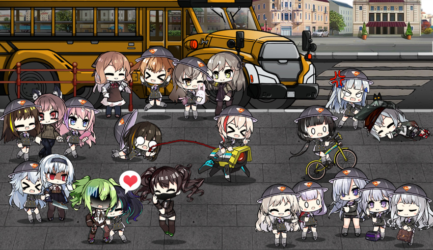 >_<, 404_(girls_frontline), 6+girls, ak-12_(girls_frontline), ak-15_(girls_frontline), an-94_(girls_frontline), angry, anti-rain_(girls_frontline)