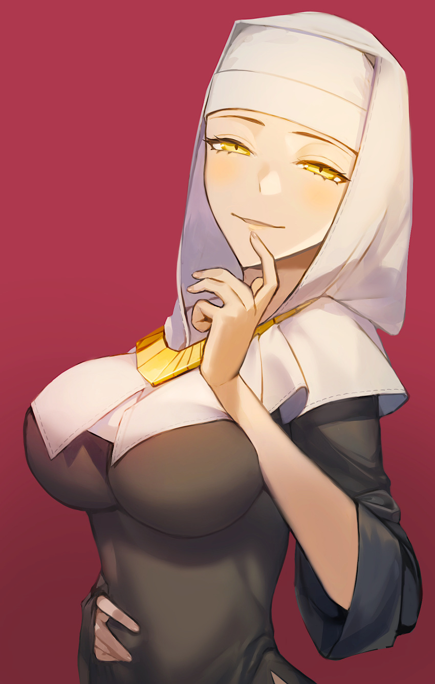 1girl, agyou_sonokou_l, black_dress, blush, breasts, dress, fate/extra, fate/extra_ccc