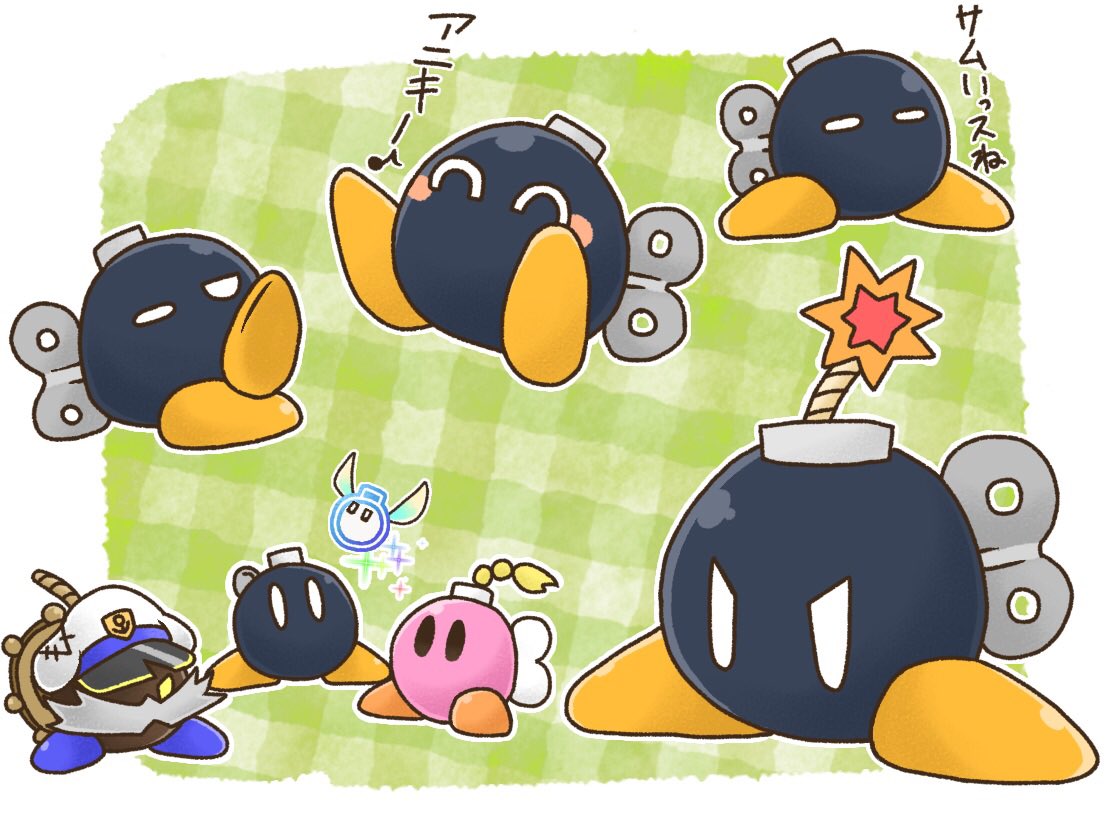 1girl, 3boys, admiral_bobbery, bobby_(paper_mario), bombette, boomer, expressions, facial_hair