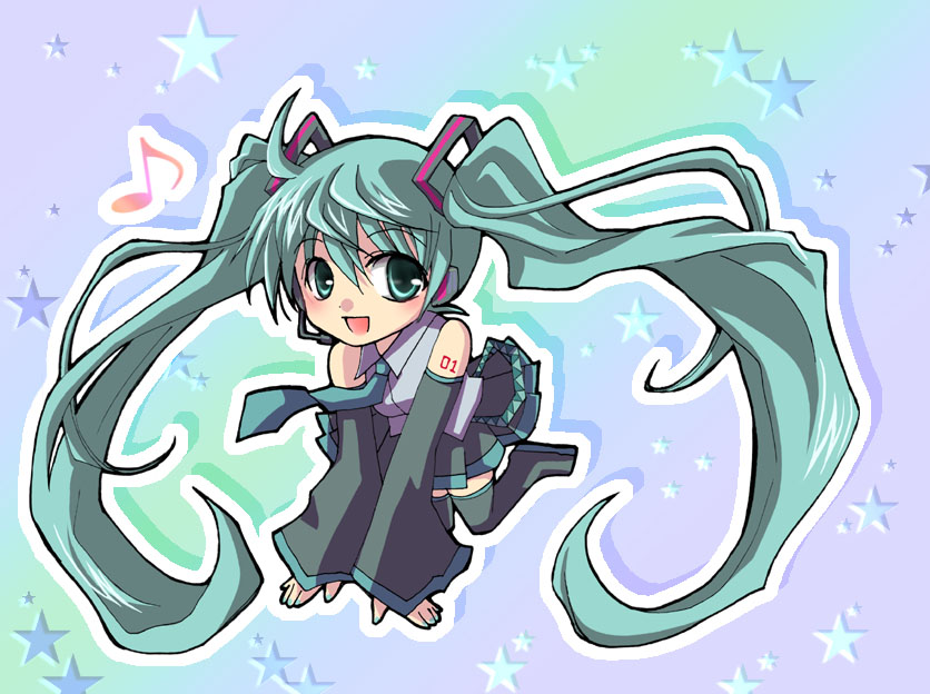 for_all_z, hatsune_miku, thighhighs, twintails, vocaloid
