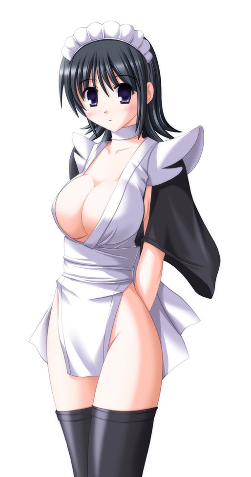 blush, breasts, cleavage, hairband, iroha, large_breasts, maid, nak_yama