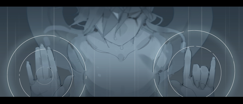 1girl, 713, absurdres, closed_eyes, collarbone, dripping, fingernails, glowing