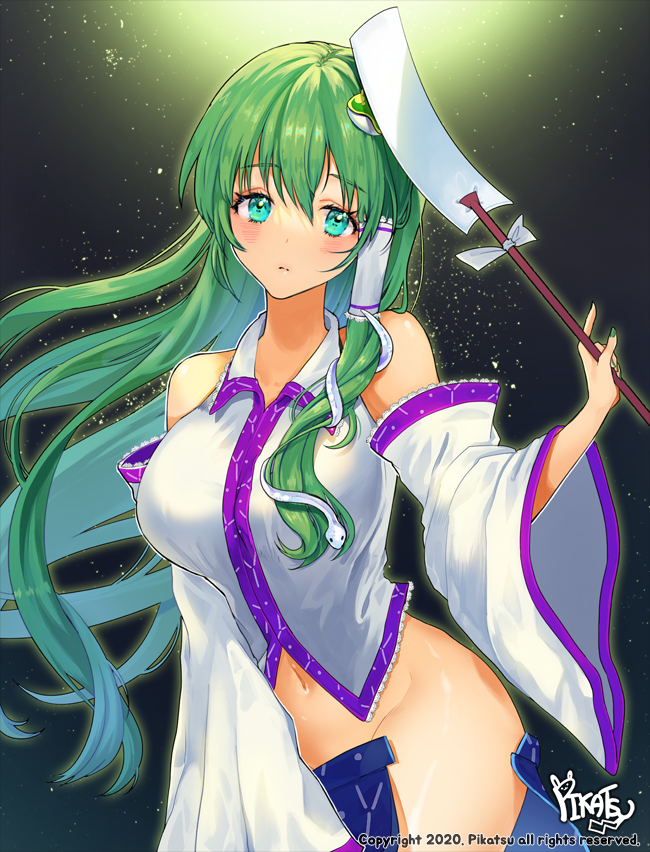 1girl, 2020, aqua_eyes, artist_name, aura, bangs, black_background, blue_skirt