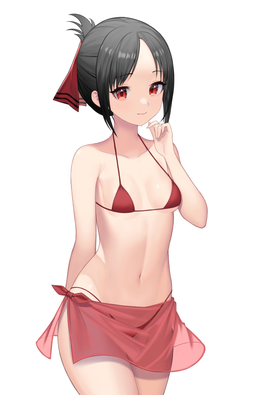1girl, absurdres, bangs, bare_arms, bare_shoulders, bikini, black_hair, breasts