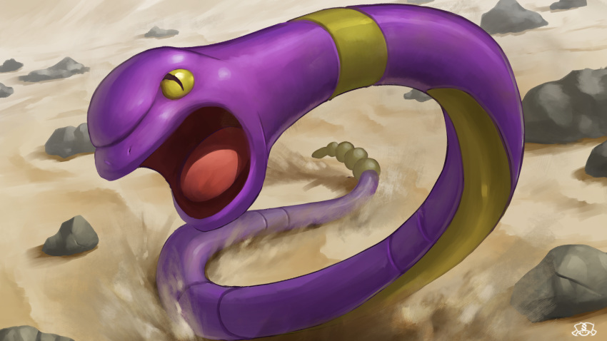 commentary_request, ekans, gen_1_pokemon, highres, no_humans, open_mouth, pokemon, pokemon_(creature)