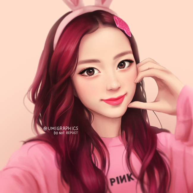 1girl, animal_ears, artist_name, blackpink, brown_eyes, ears, fake_animal_ears, group_name