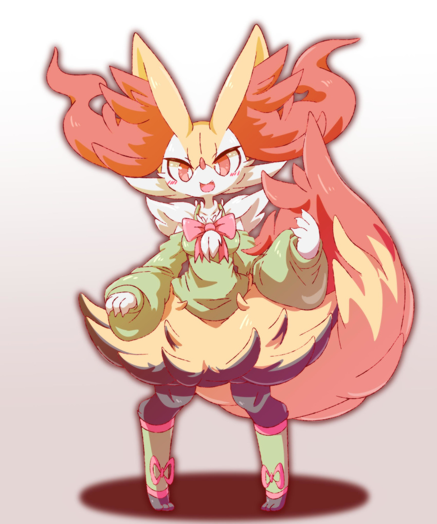 1girl, absurdres, animal_ear_fluff, animal_ears, barefoot, blush, bottomless, bow