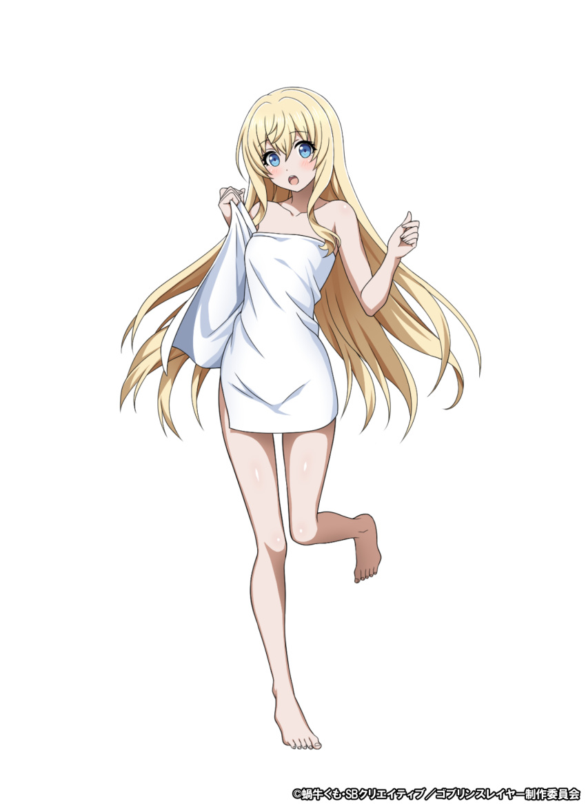 1girl, bangs, barefoot, blonde_hair, blue_eyes, blush, collarbone, eyebrows_visible_through_hair