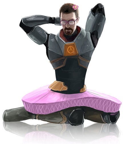 1boy, armor, beard, brown_hair, crossdressing, facial_hair, flower, glasses