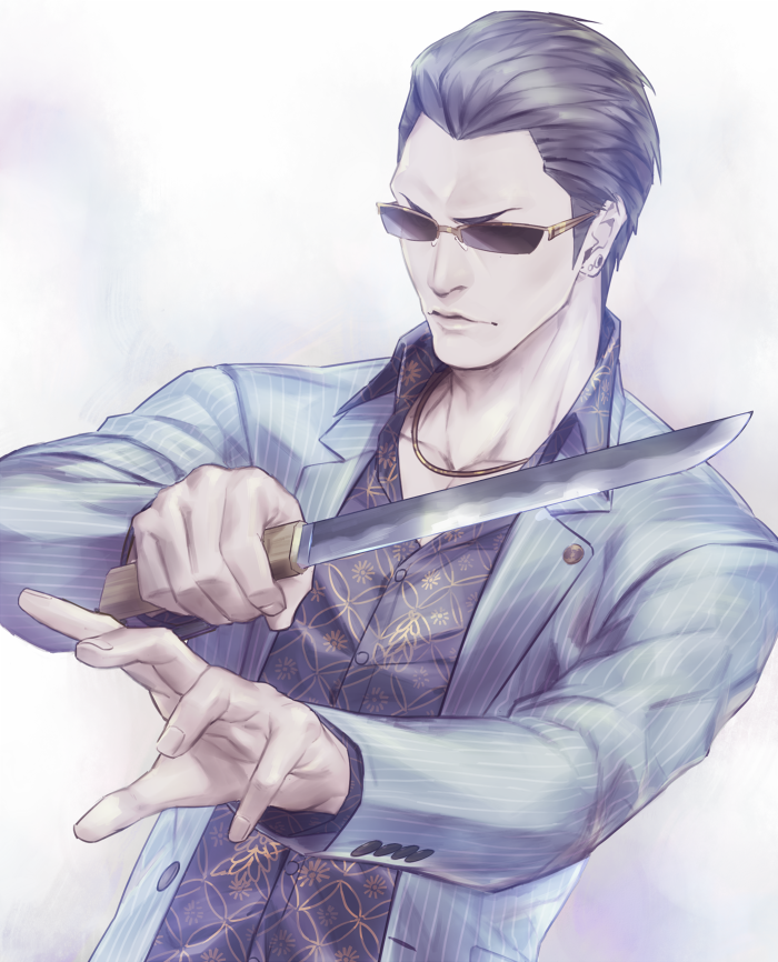1boy, black_hair, black_shirt, chain, closed_mouth, collarbone, collared_shirt, commentary