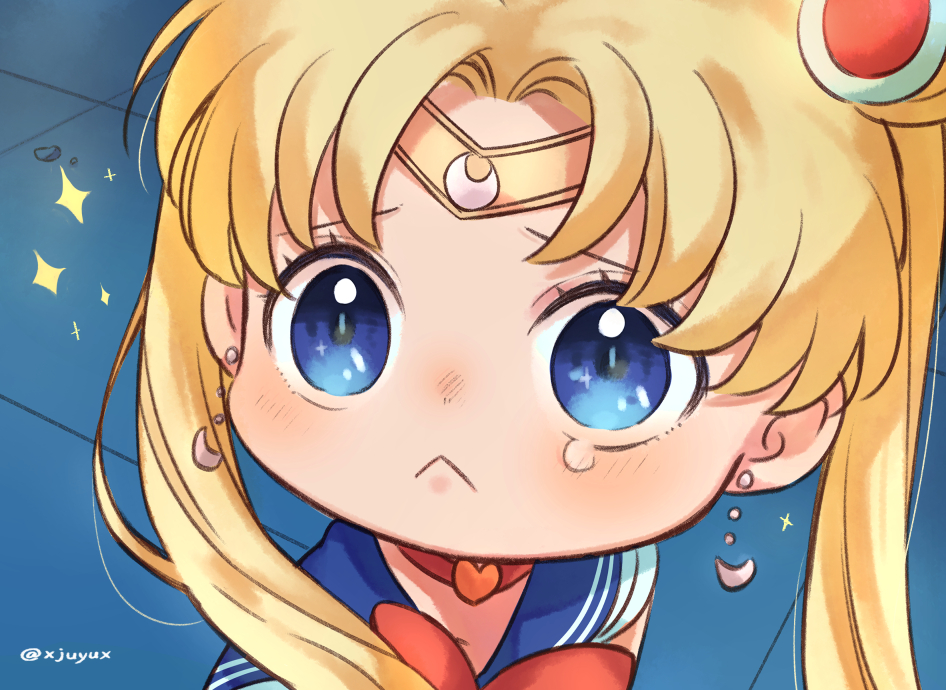 1girl, :<, artist_name, bangs, bishoujo_senshi_sailor_moon, blonde_hair, blue_eyes, blue_sailor_collar