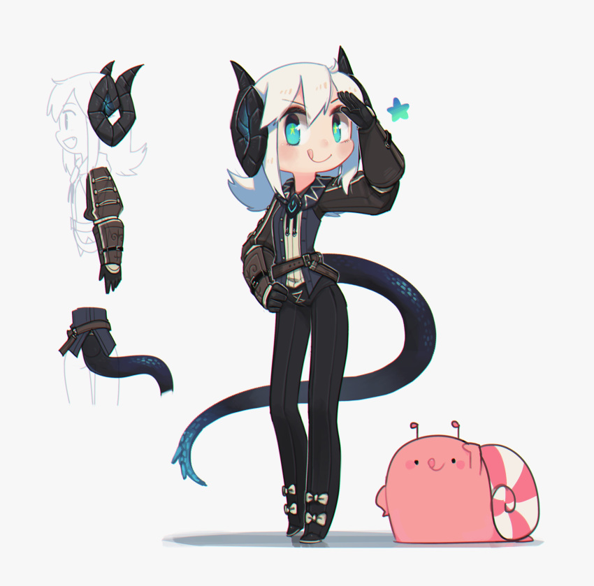1girl, :q, absurdres, bangs, belt, black_gloves, black_pants, blue_eyes