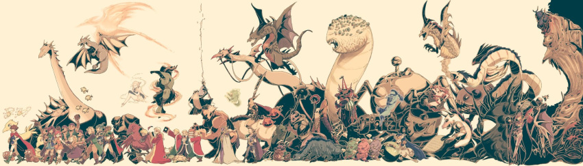 6+boys, 6+girls, alexander_highwind_tycoon, apanda, armor, bahamut_(final_fantasy), bangs, boco