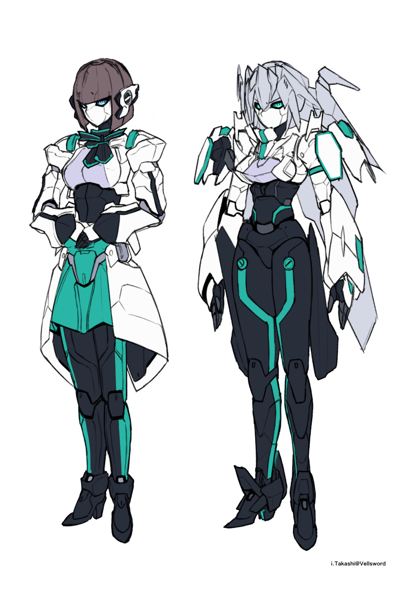 2girls, absurdres, aqua_eyes, artist_name, blue_eyes, crossover, gundam, gundam_build_divers