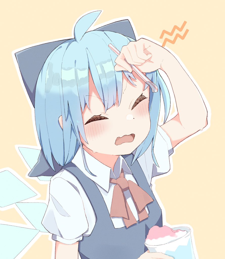 1girl, ahoge, bangs, blue_bow, blue_dress, blue_hair, blush, bow