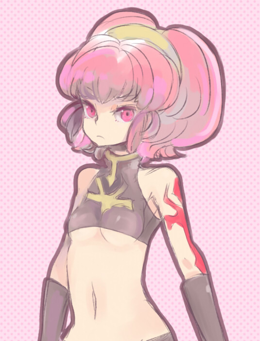 anya_earlstrathaim, bad_id, breasts, code_geass, flat_chest, midriff, pink_eyes, pink_hair