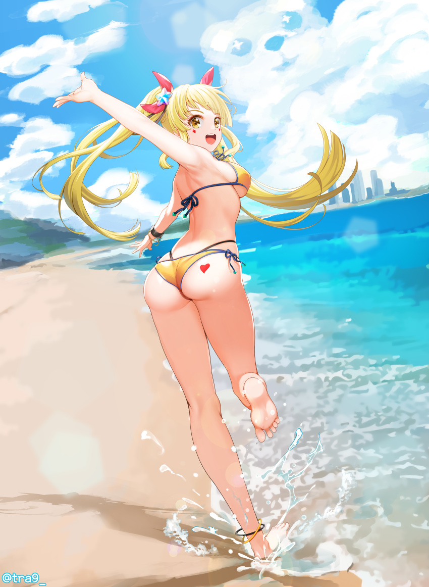 1girl, absurdres, anklet, arm_up, armpits, ass, back, bang_dream!